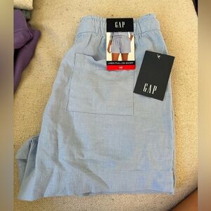 GAP Light Blue Linen Pull-On Shorts
